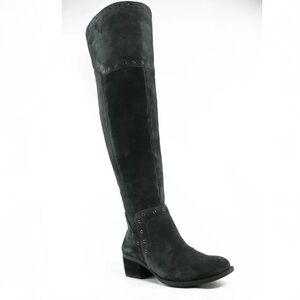 Vince Camuto Womens Bestan Granite Peak Over-the-Knee Wide-Calf Suede Boots, 8.5